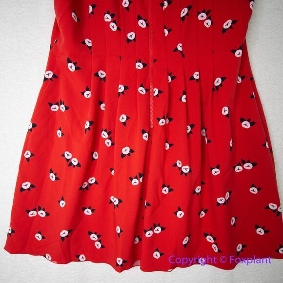 New! Anne Klein Plus Size‎ Chatterly Rose Printed Fit Flare Dress Red, 18W